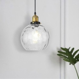 Lámpara colgante de vidrio contemporánea con patrón de agua redondo