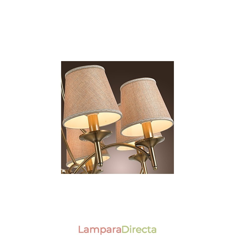 Lámpara de araña moderna, contemporánea, tradicional, clásica, rústica, estilo cabaña, estilo isla, vintage, de latón y metal.