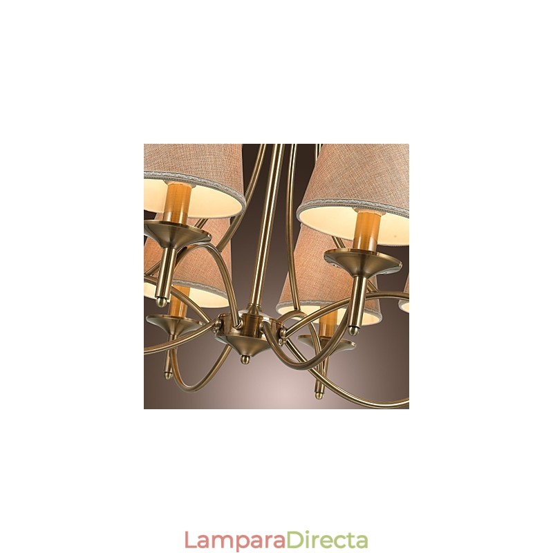 Lámpara de araña moderna, contemporánea, tradicional, clásica, rústica, estilo cabaña, estilo isla, vintage, de latón y metal.