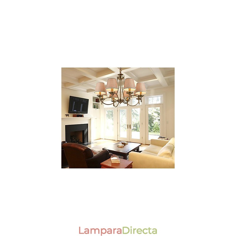 Lámpara de araña moderna, contemporánea, tradicional, clásica, rústica, estilo cabaña, estilo isla, vintage, de latón y metal.