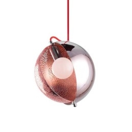 Lámpara colgante moderna de oro rosa con pantalla de cristal semicircular, luz decorativa para cafetería