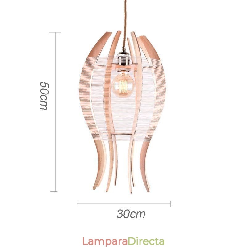 Lámpara colgante nórdica de madera con forma de pez DIY