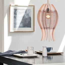 Lámpara colgante nórdica de madera con forma de pez DIY