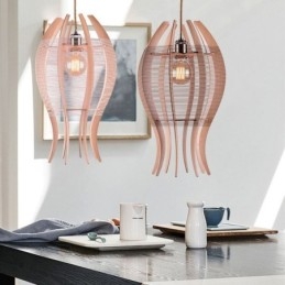 Lámpara colgante nórdica de madera con forma de pez DIY