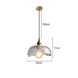 Lámpara colgante de vidrio de latón irregular Lámpara de techo de vidrio martillado