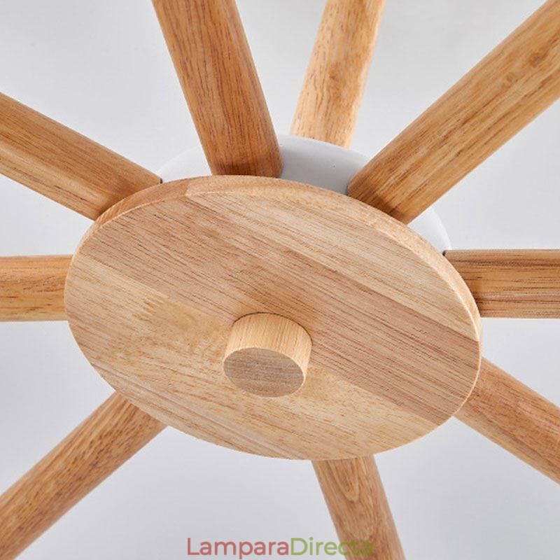 Lámpara colgante nórdica Macaron, lámpara de araña creativa de madera