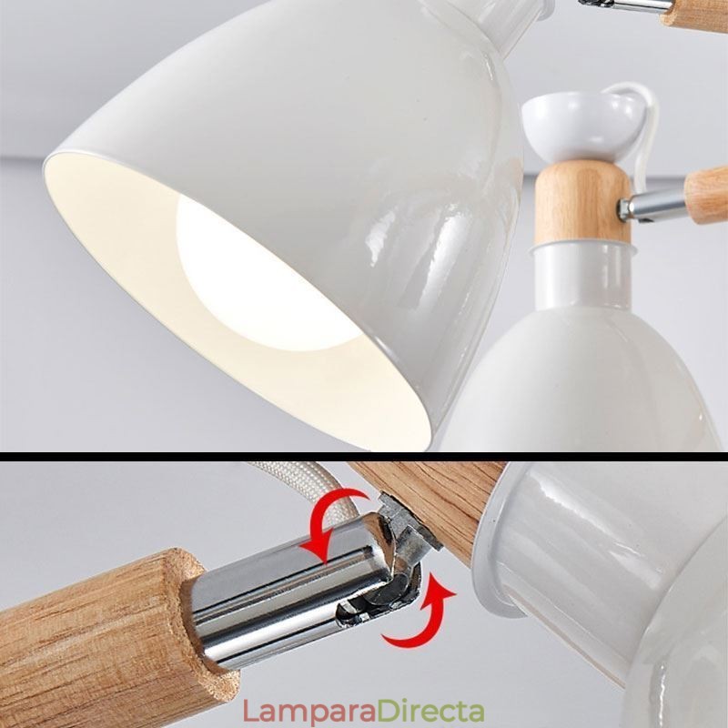 Lámpara colgante nórdica Macaron, lámpara de araña creativa de madera