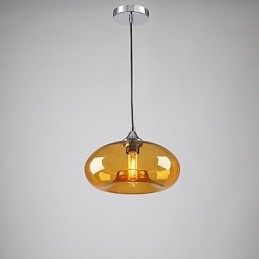 Lámpara colgante moderna de 1 luz con pantalla de cristal transparente