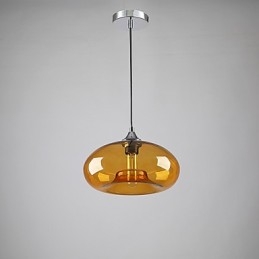 Lámpara colgante moderna de 1 luz con pantalla de cristal transparente