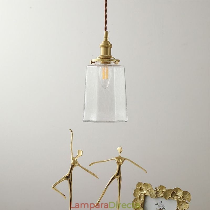 Lámpara colgante de cristal minimalista moderna, lámpara de techo decorativa