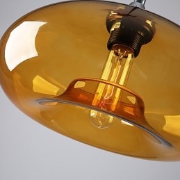 Lámpara colgante moderna de 1 luz con pantalla de cristal transparente