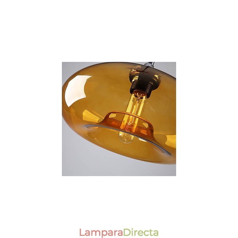 Lámpara colgante moderna de 1 luz con pantalla de cristal transparente