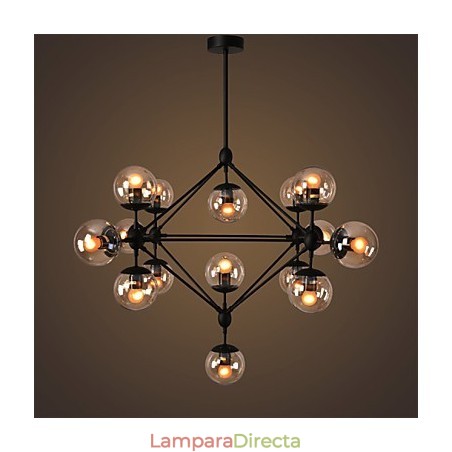 Lámpara de araña de 15 luces con bola de cristal, estilo retro, para exteriores, garaje y metal. Lámpara de araña de 15 luces con bola de cristal, estilo retro, para exteriores, garaje y metal.