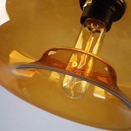 Lámpara colgante moderna de 1 luz con pantalla de cristal transparente