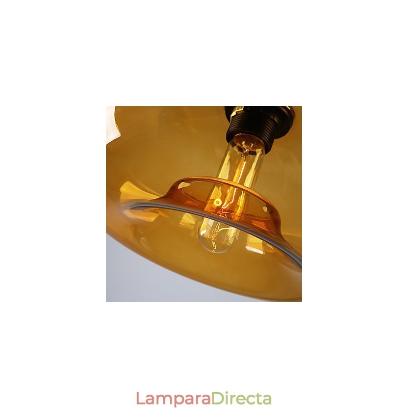 Lámpara colgante moderna de 1 luz con pantalla de cristal transparente