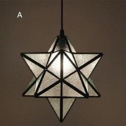 Lámpara colgante de estrella creativa con vitrales europeos