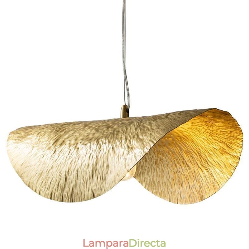 Lámpara colgante de latón, moderna y minimalista, con forma de hoja de loto.