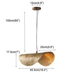 Lámpara colgante de latón, moderna y minimalista, con forma de hoja de loto.
