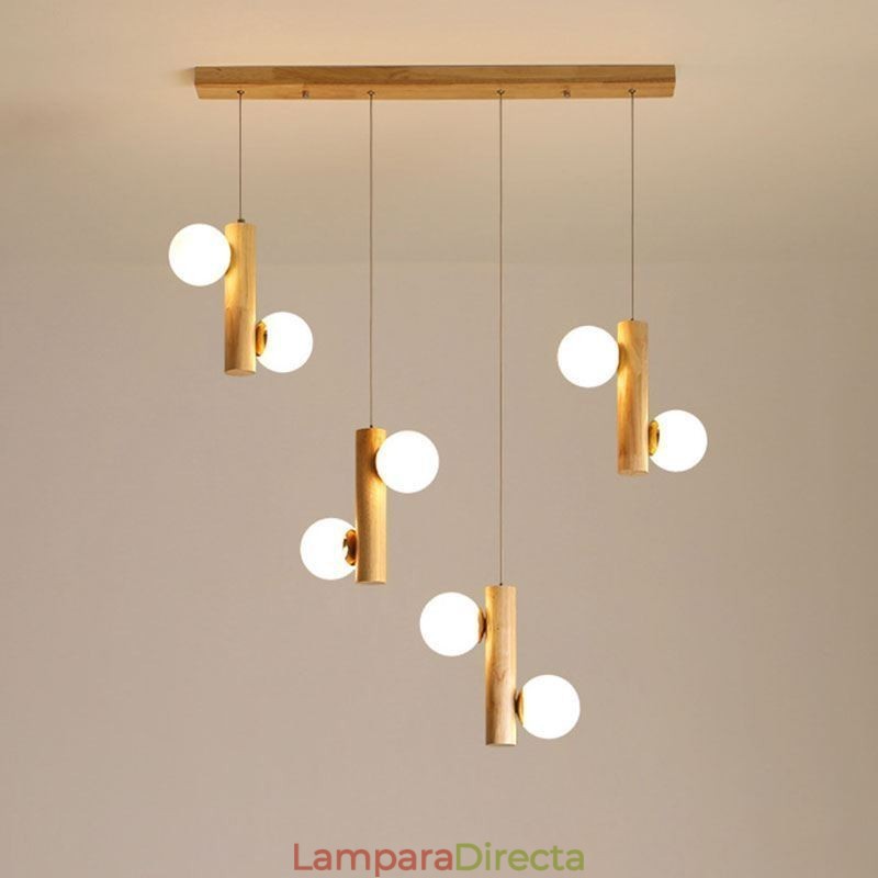 Lámpara colgante de madera Magic Bean Cluster, lámpara de techo tipo isla