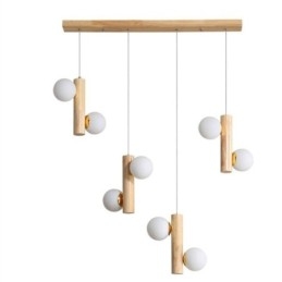 Lámpara colgante de madera Magic Bean Cluster, lámpara de techo tipo isla