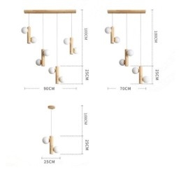 Lámpara colgante de madera Magic Bean Cluster, lámpara de techo tipo isla