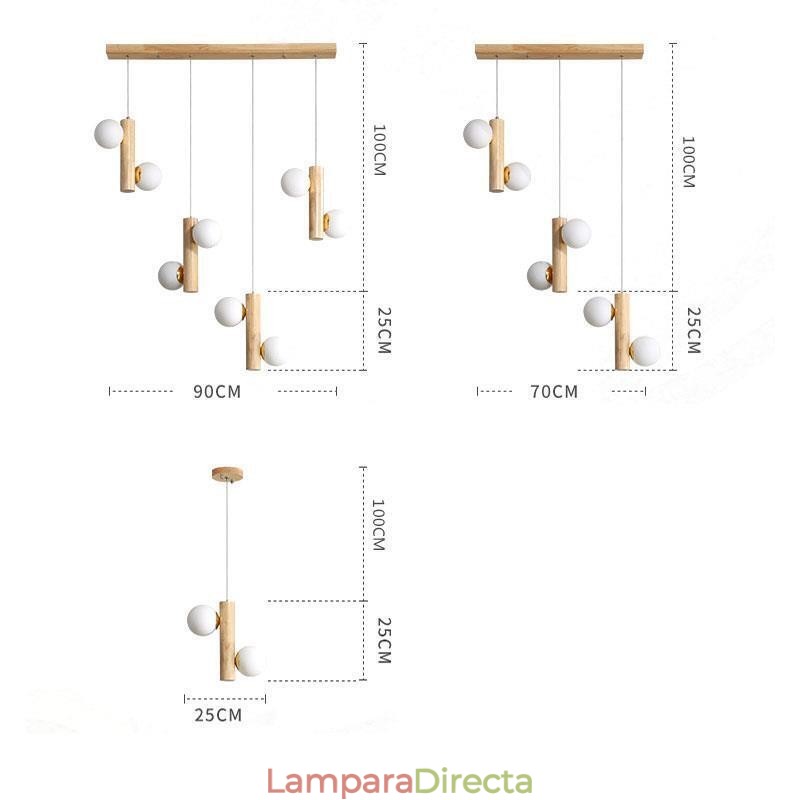Lámpara colgante de madera Magic Bean Cluster, lámpara de techo tipo isla