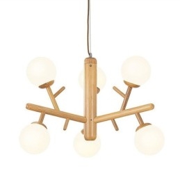 Lámpara colgante de madera creativa nórdica
