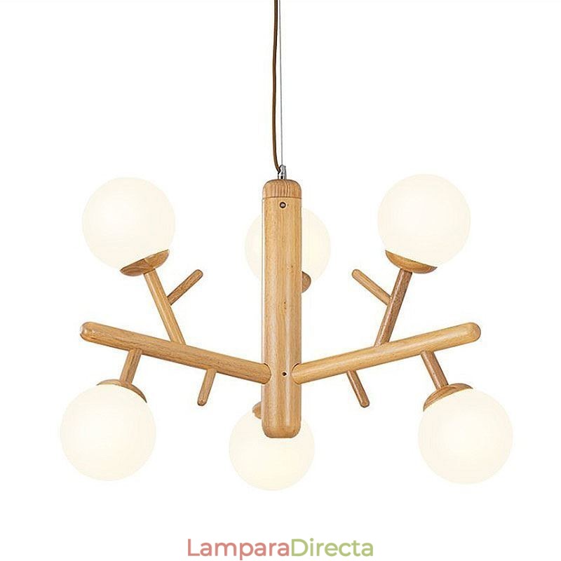 Lámpara colgante de madera creativa nórdica