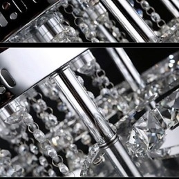 Lámpara de techo moderna contemporánea de metal cromado y cristal