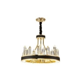 Lámpara colgante de cristal moderna con forma de círculo y luz de techo de cristal
