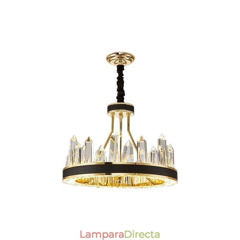Lámpara colgante de cristal moderna con forma de círculo y luz de techo de cristal