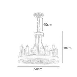 Lámpara colgante de cristal moderna con forma de círculo y luz de techo de cristal