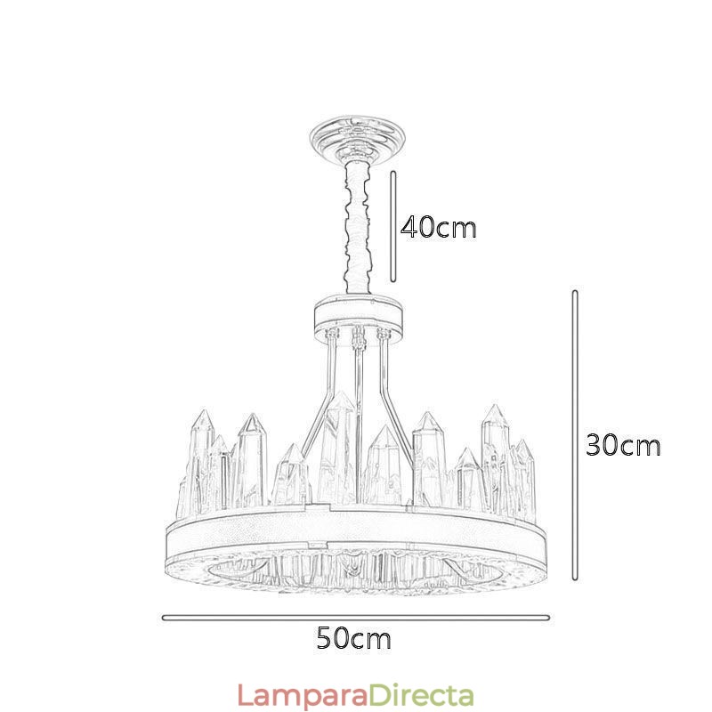 Lámpara colgante de cristal moderna con forma de círculo y luz de techo de cristal
