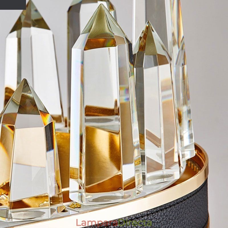 Lámpara colgante de cristal moderna con forma de círculo y luz de techo de cristal