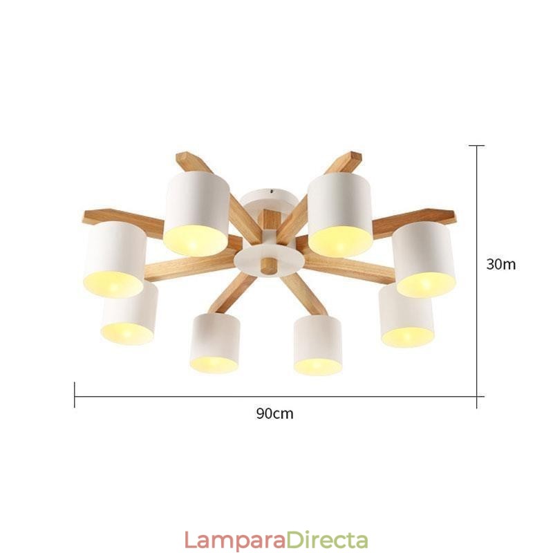 Lámpara colgante nórdica de troncos Macaron