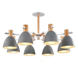 Lámpara colgante moderna y sencilla de macarrón, iluminación creativa de madera