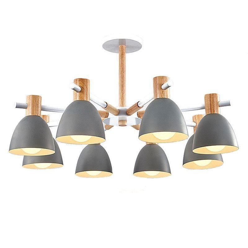 Lámpara colgante moderna y sencilla de macarrón, iluminación creativa de madera