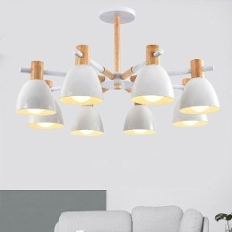 Lámpara colgante moderna y sencilla de macarrón, iluminación creativa de madera