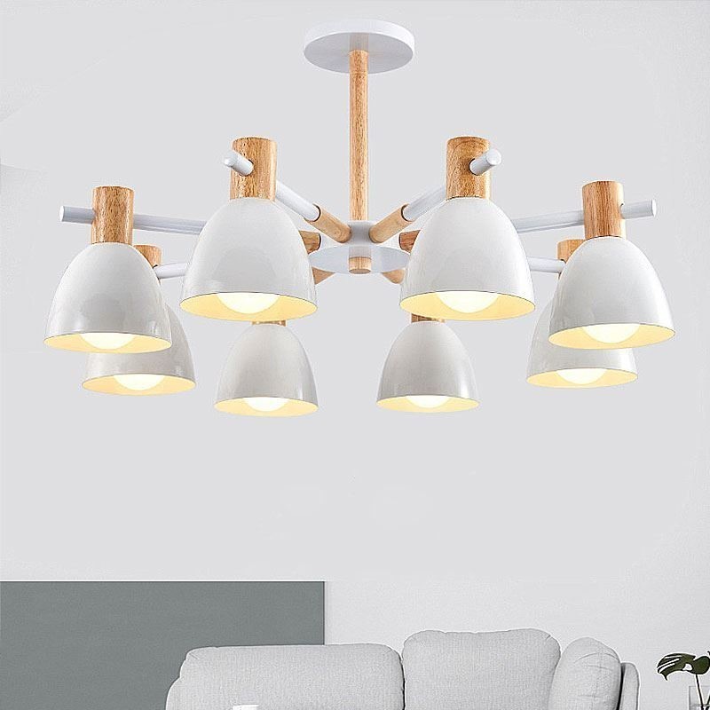 Lámpara colgante moderna y sencilla de macarrón, iluminación creativa de madera