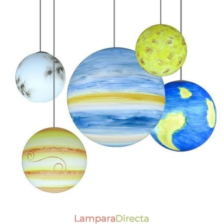 Lámpara colgante con diseño de planetas nórdicos, lámpara de araña única con planetas del sistema solar Lámpara colgante con diseño de planetas nórdicos, lámpara de araña única con planetas del sistema solar