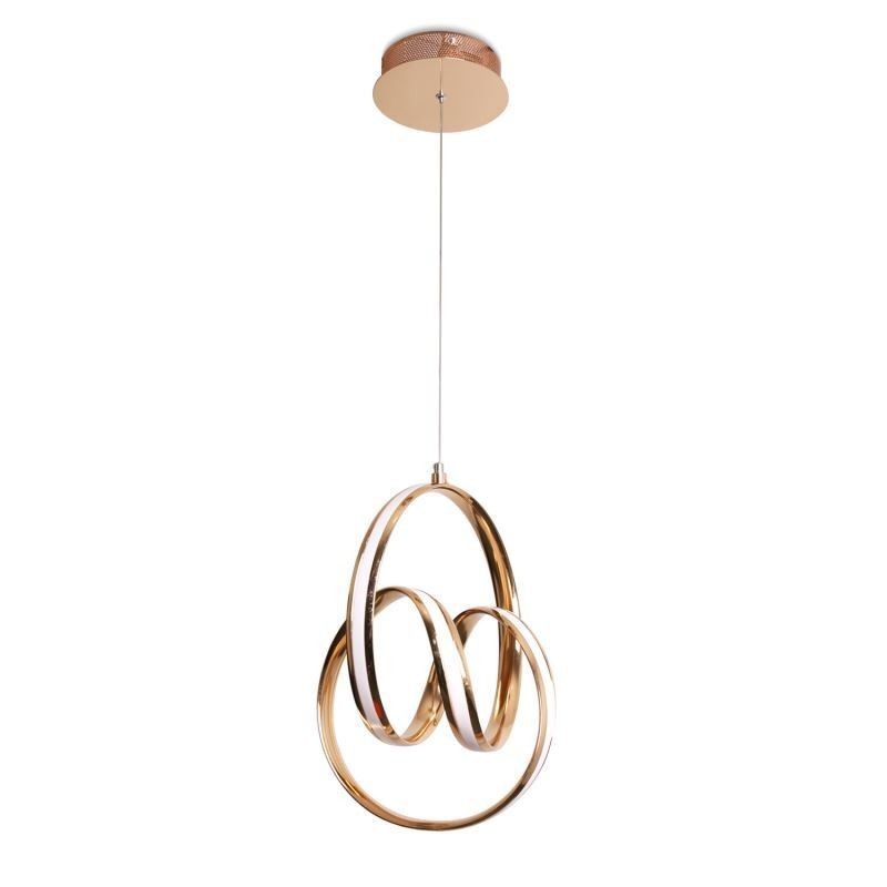 Lámpara colgante minimalista moderna con diseño circular único y forma de isla.