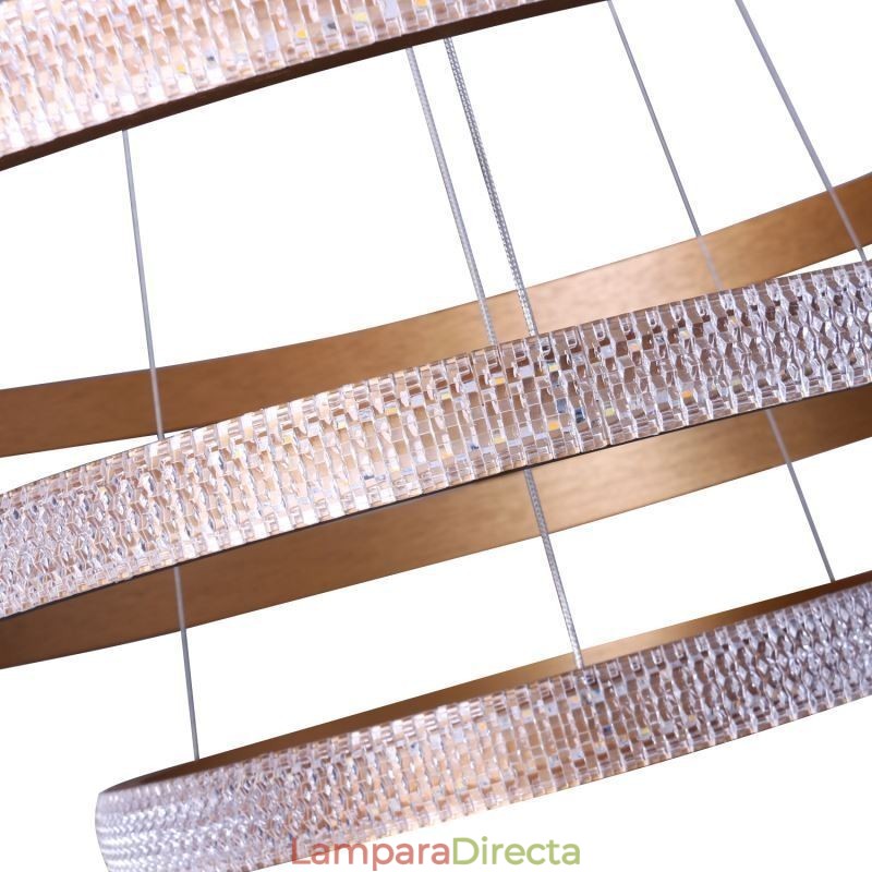 Lámpara colgante moderna de acrílico con 3 anillos, 80 + 60 + 40 cm