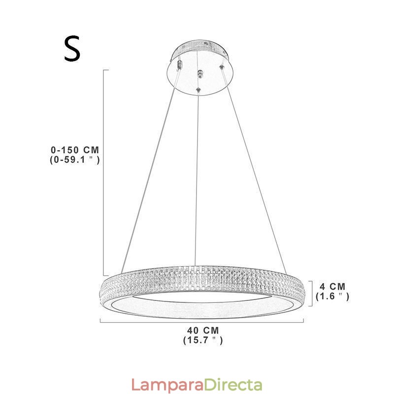 Lámpara colgante de anillo, lámpara minimalista de acrílico
