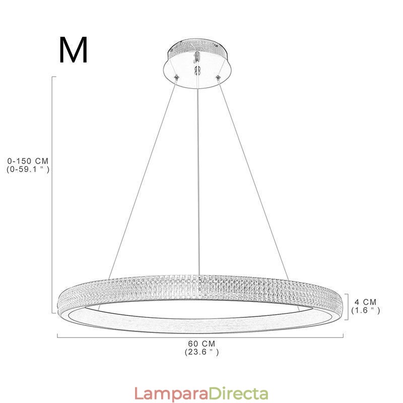 Lámpara colgante de anillo, lámpara minimalista de acrílico