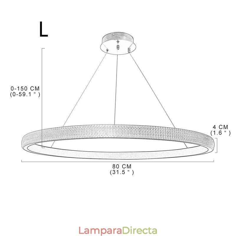 Lámpara colgante de anillo, lámpara minimalista de acrílico