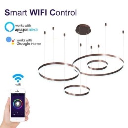 Lámpara colgante posmoderna con forma de anillo de acrílico