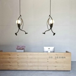 Lámpara colgante moderna y sencilla con forma de hombrecito, luz creativa