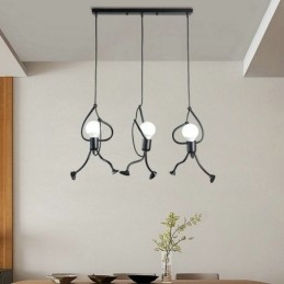 Lámpara colgante moderna con forma de hombrecito creativa, lámpara individual para el hogar
