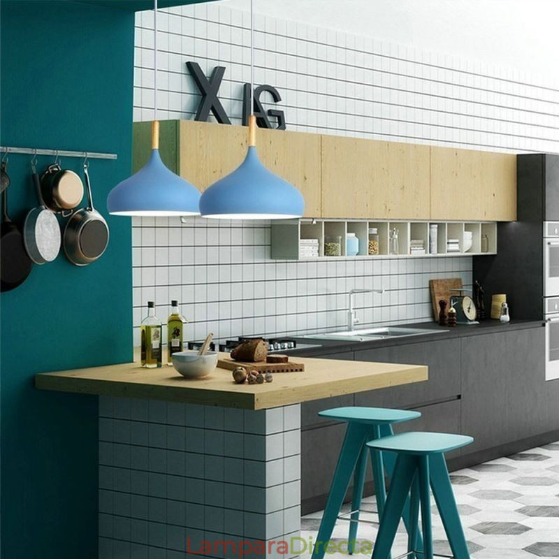 Lámpara colgante moderna de aluminio Macaron, luz ajustable para el hogar
