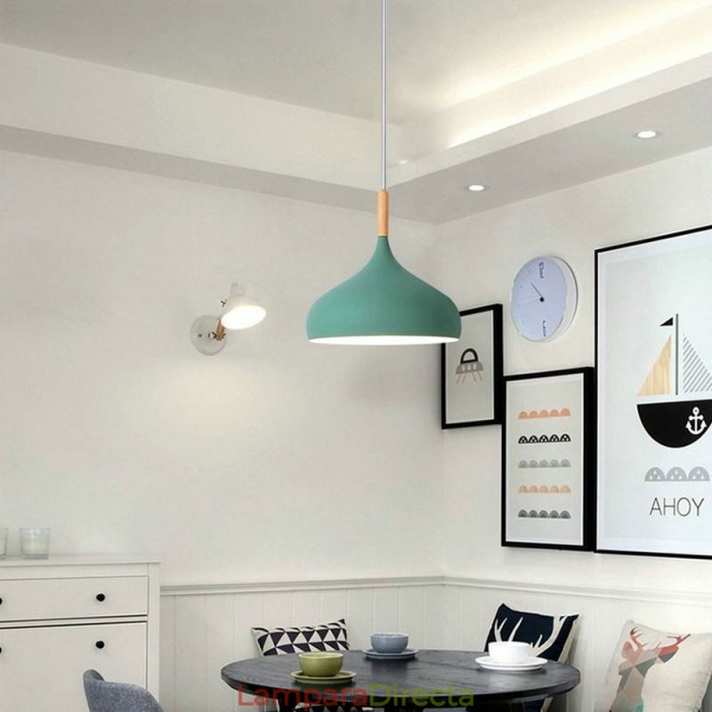 Lámpara colgante moderna de aluminio Macaron, luz ajustable para el hogar
